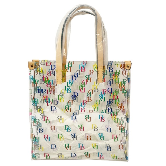 Dooney & Bourke Handbags - Dooney & Bourke Vintage Clear DB Monogram Multi-color Small Tote Shoulder Bag